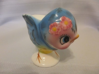 Lefton Anthropomorphic Bluebird Egg Cup #7174 Excellent