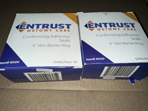 ENTRUST 6000 Ostomy Care Conforming Adhesive Seals 4"  Exp 10/24 ,  19 Seals