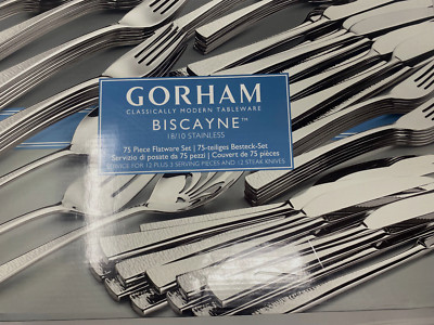 Gorham Biscayne 75-piece Service for of  12  Stainless Flatware Set   BY-847752