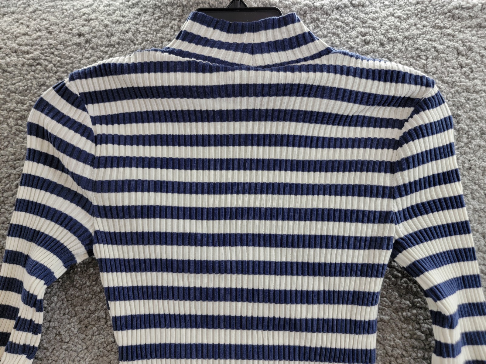 Veronica Beard Pierre Mock Neck Tee Women's S Off White/Marine Striped Pullover - Picture 11 of 16