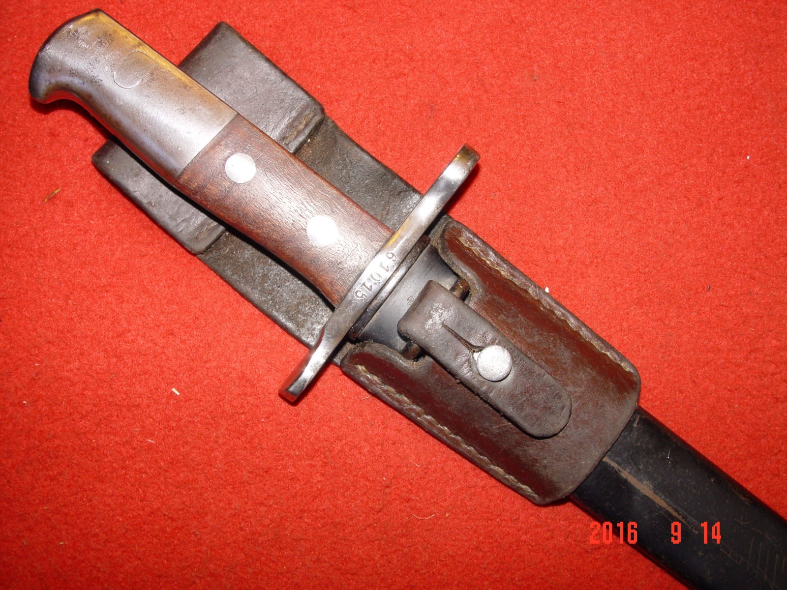 Swiss M1911 Pioneer H.S. SAW TOOTH BAYONET  Scabbard &  Leather Frog