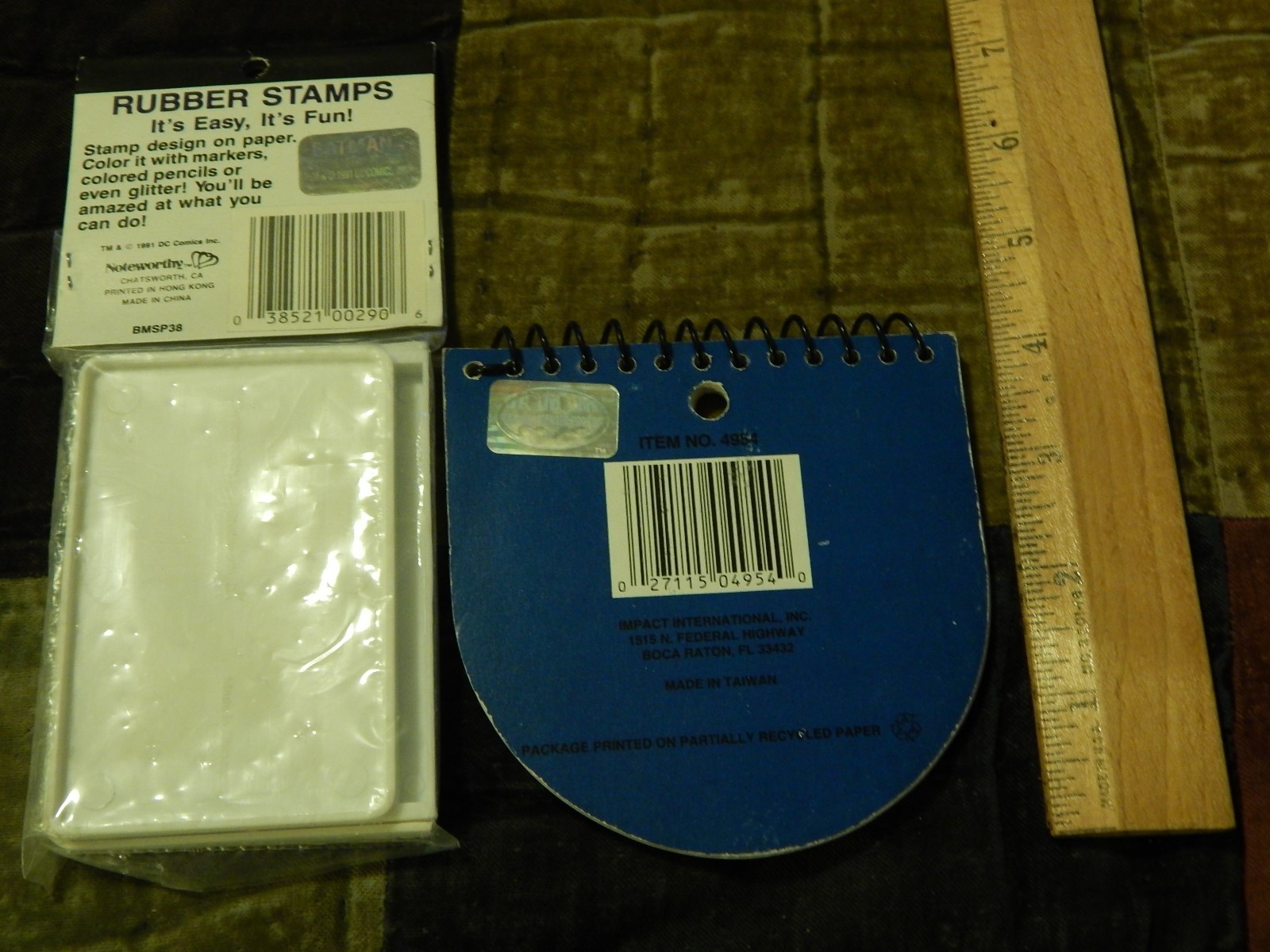 Batman Returns (1991) LOT of 2 ~Two Color Stamp Pad + Penguin Spiral Notepad~