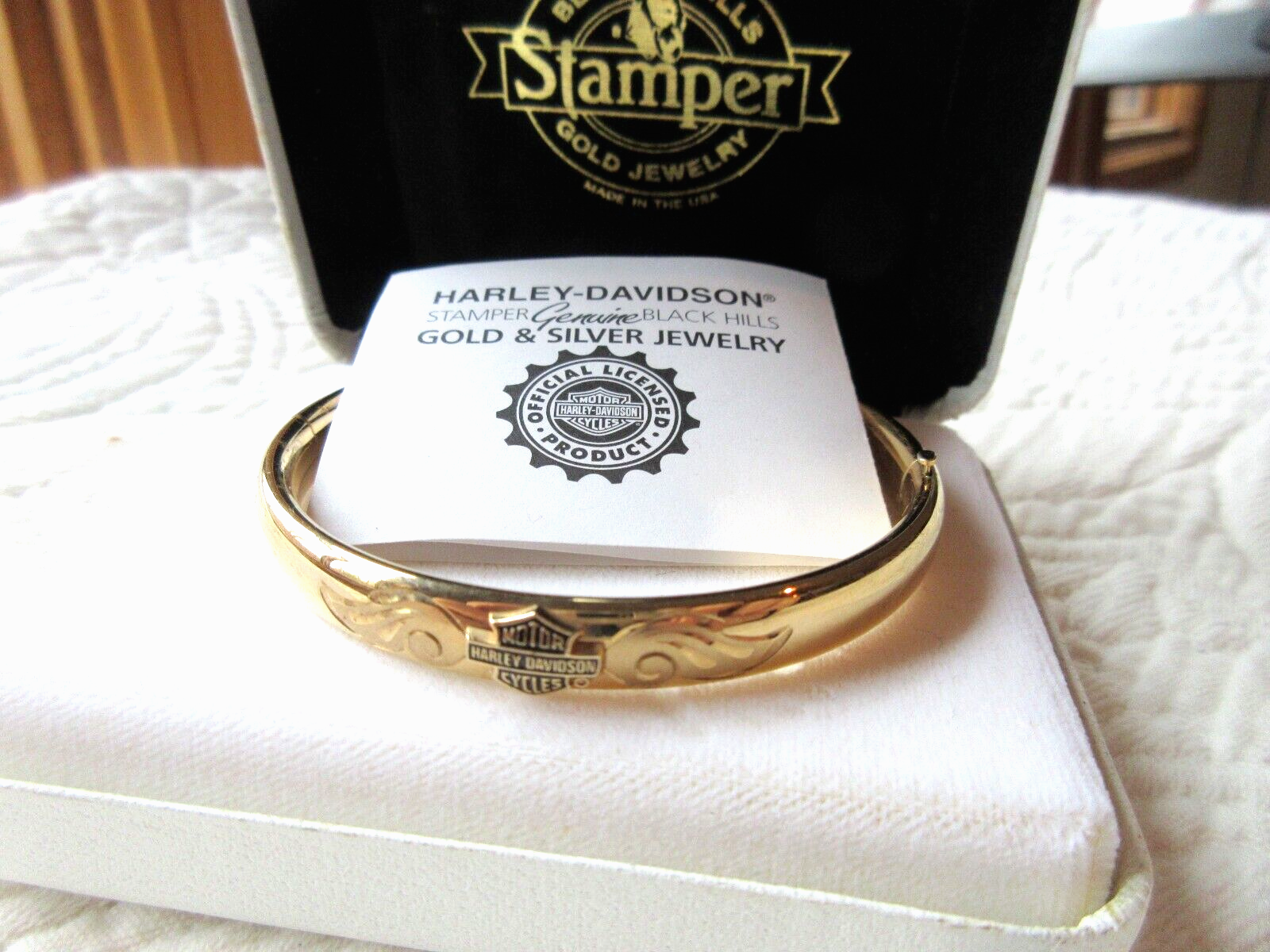 Harley Davidson 14Kエナメルピアス 専用ケース付き $_57.PNG