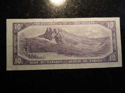 1954 BANK OF CANADA $ 10 TEN DOLLARS RARE PREFIX REPLACEMENT *U/T 0223247