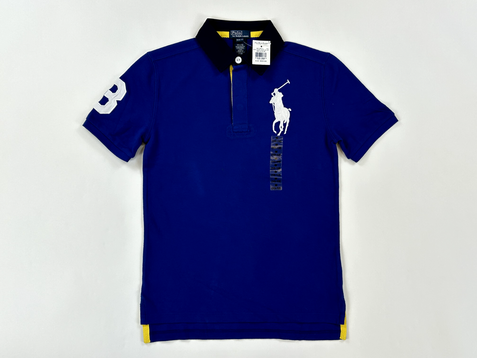Футболка-поло Polo Ralph Lauren для мальчиков Big Pony - Синяя (белая) - Размер: M (10-12)
