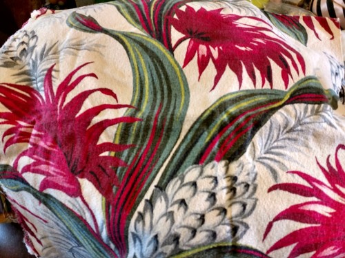 Vintage Tropical Barkcloth Panel 86x22.
