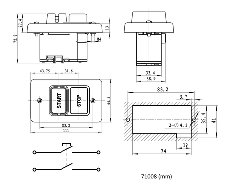 POWERTEC 71008 110/220V Single Phase On/Off Switch