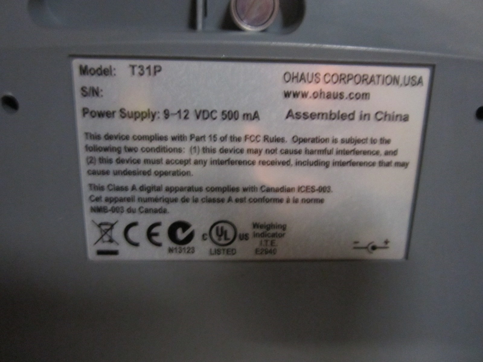 Ohaus D31P30BR Defender 3000 Digital Bench Scales 30kg/60Lb Capacity