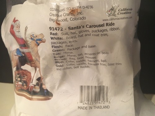 CALIFORNIA CREATIONS Ready To Paint SANTA'S CAROUSEL RIDE 91472 Sealed