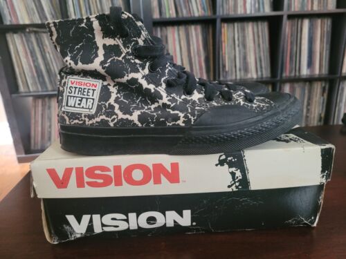 VINTAGE VISION STREET WEAR SKATE SHOES 7 1980S WITH ORIGINAL VINTAGE VISION STREET WEAR SKATE SHOES 7 1980S WITH ORIGINAL