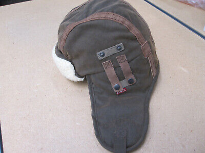 A. KURTZ Major Cotton Blend Hat With Leather Detail Faux Fur ''Brown'' Size M