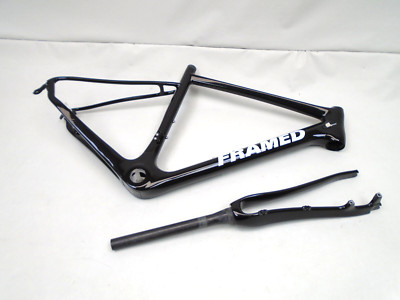FRAMED MALLORCA CARBON DISC BRAKE 52CM BLACK ROAD BIKE FRAME / FORK