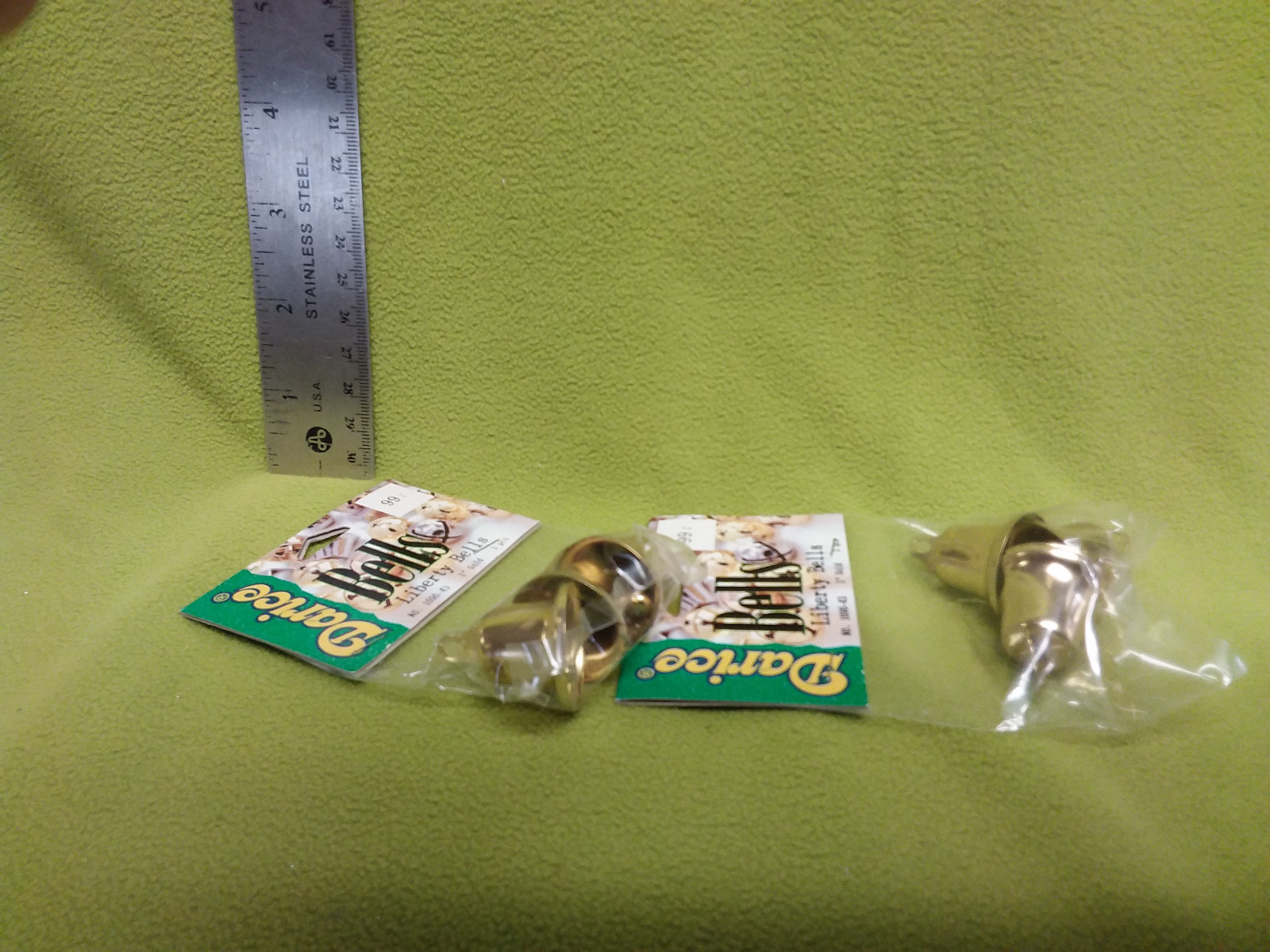 Darice Liberty Bells 1 inch Gold- 2 packages-6 pieces