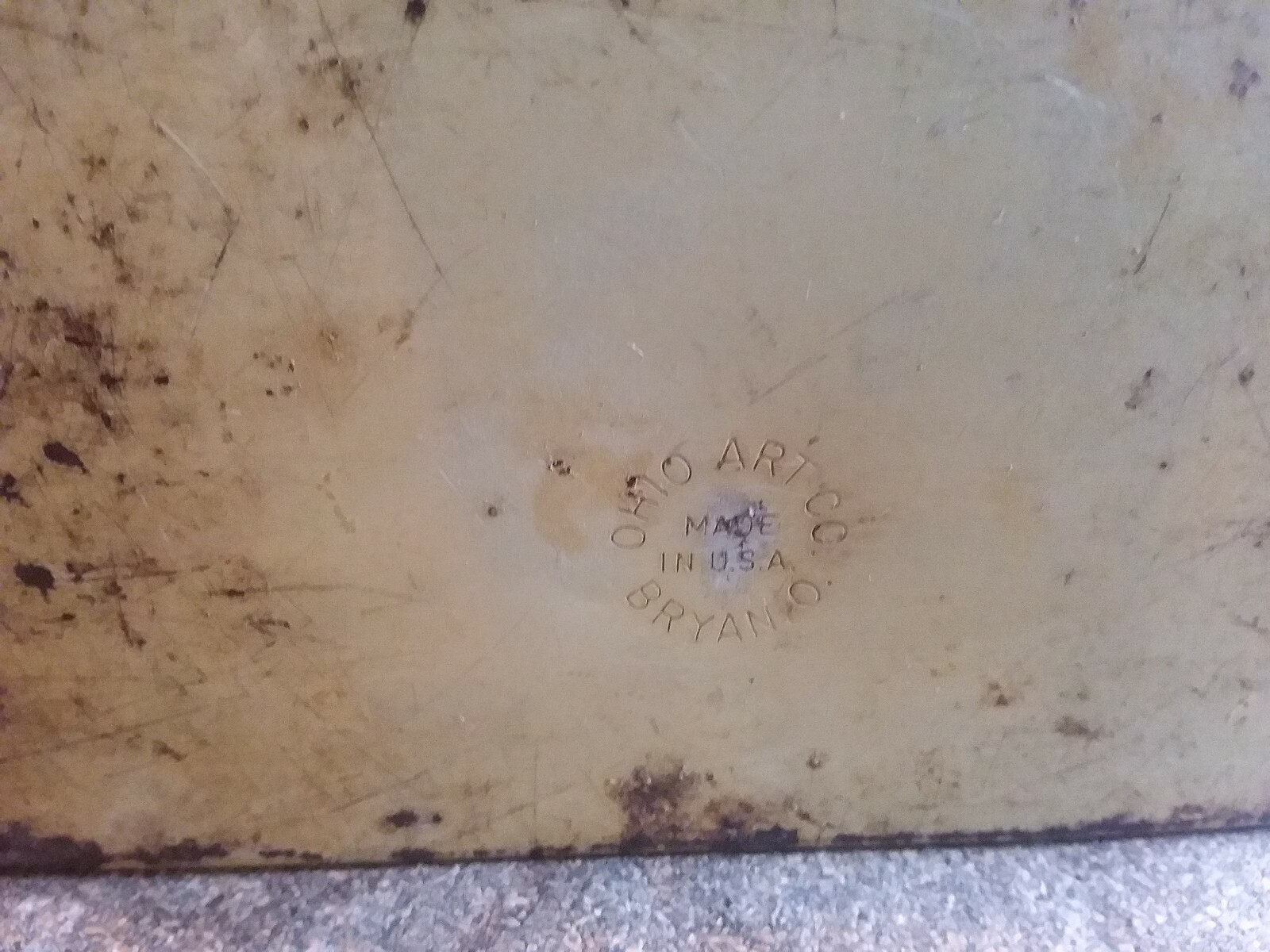 Vintage Recipe Box Ohio Art Co Folk Art Metal