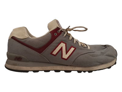 New Balance Men s Sneakers 574 Gray Burgundy Size 16 2E eBay