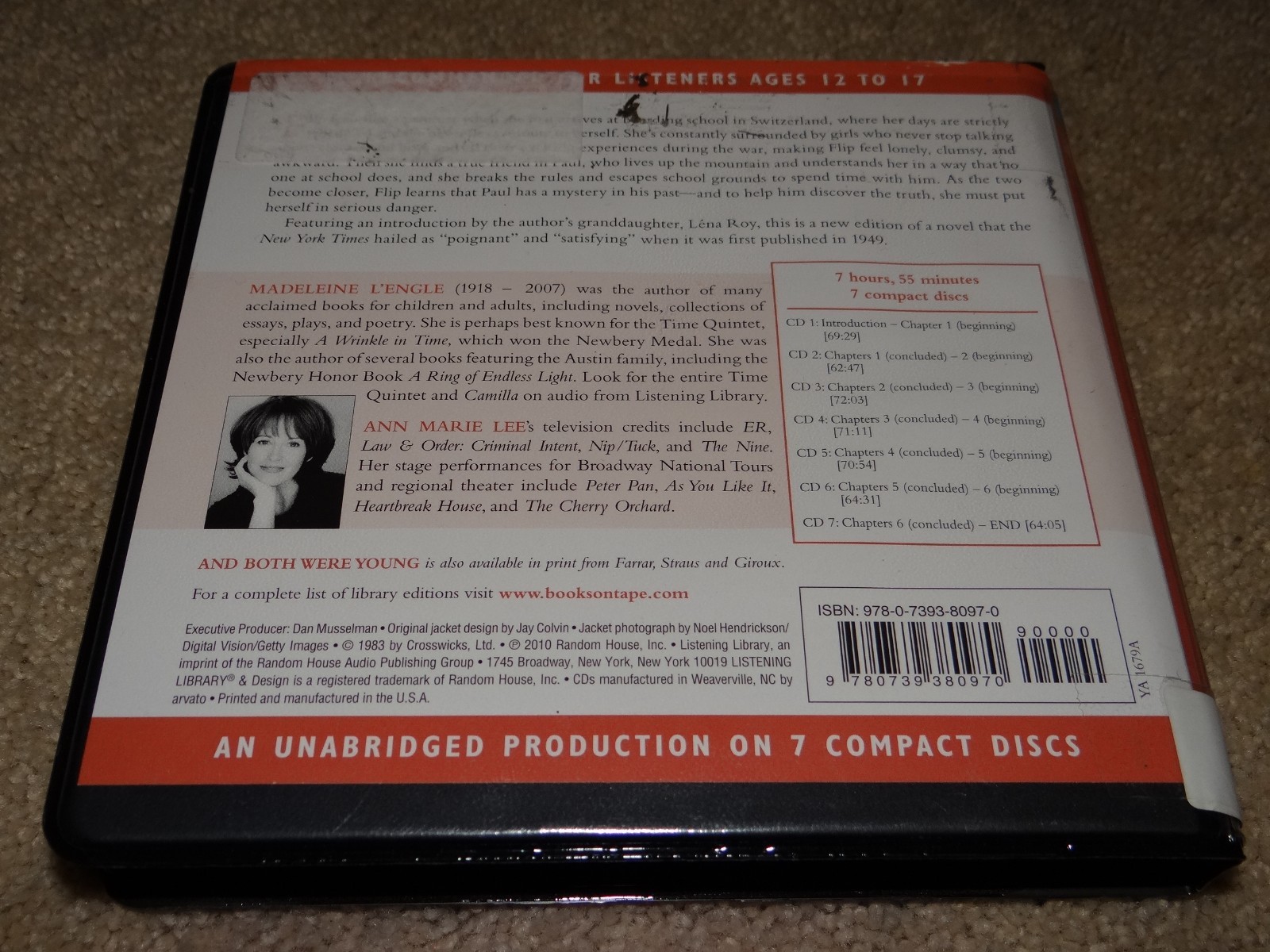 And Both Were Young by Madeleine L'Engle UNABRIDGED 7 Disc Audiobook CD Set