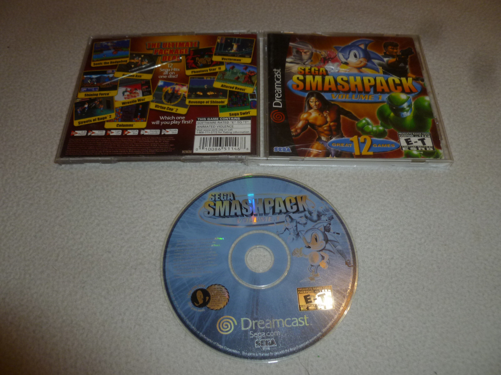 SEGA DREAMCAST GAME COMPLETE SMASHPACK VOLUME 1 SONIC
