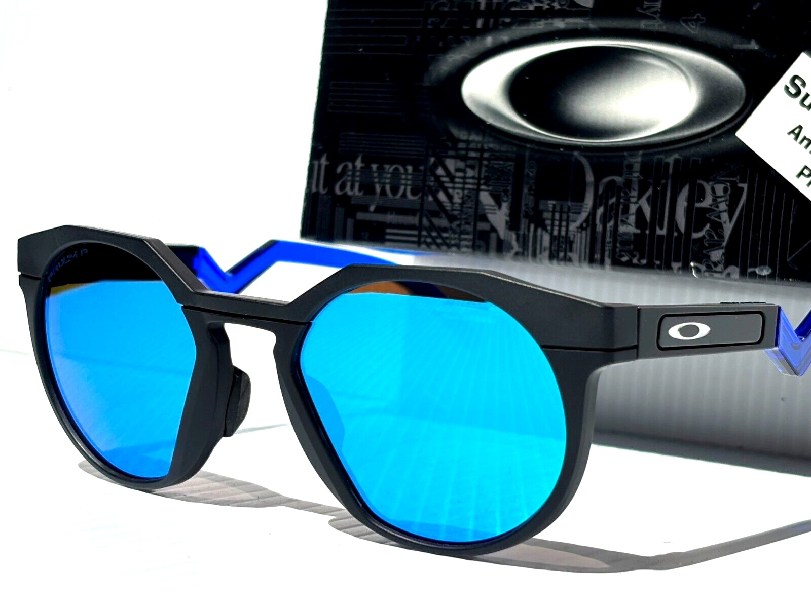 NEW Oakley HSTN Matte Black PRIZM Sapphire Blue Lens Sunglass
