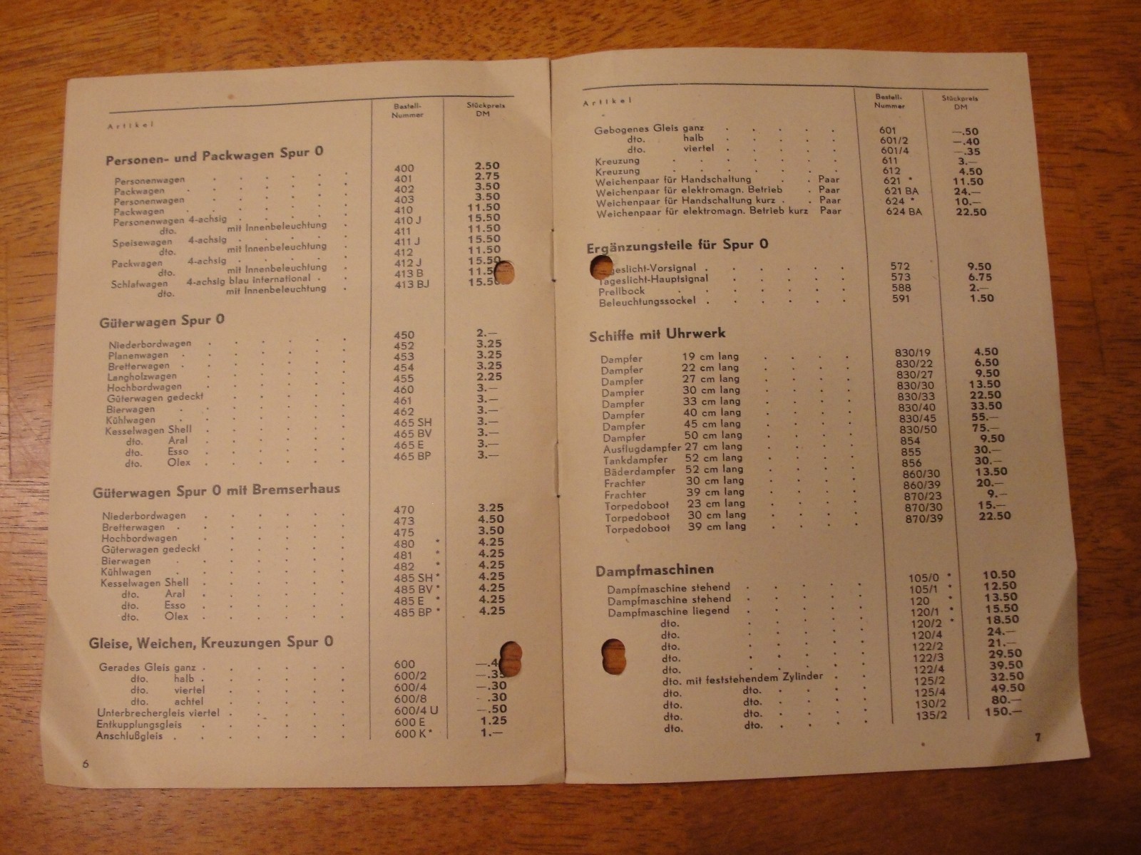 P995 Model Train HO FLEISCHMANN Preisliste 1956 - Railroad Manual