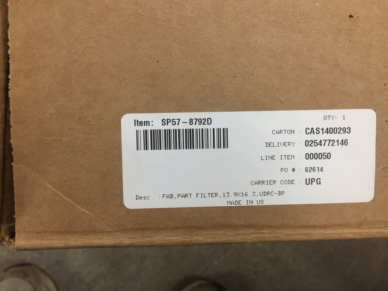 KODAK CTP UDRC Particulate Filter - Part #57-8792D-B NIB