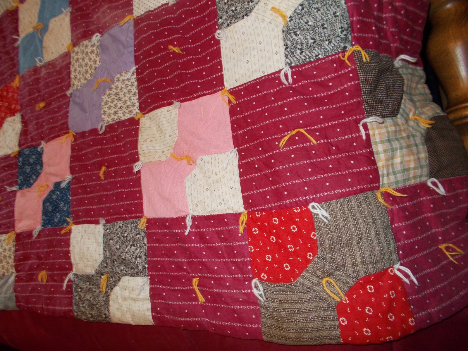 Vintage/Antique 5,5 x 5.5 Square Cotton Large Bow Tie Knotted Comfort  80