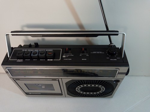 Vtg Rare HITACHI TRK 5600 GW FM/MW Radio Cassette Boombox Original JAPAN 1970s