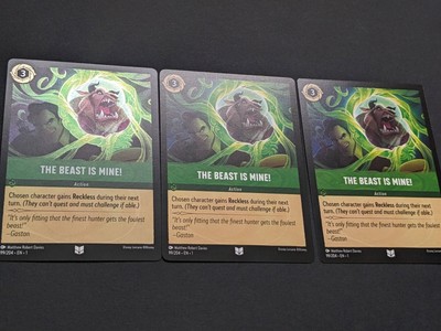 3 THE BEAST IS MINE LORCANA LOT  -  FIRST CHAPTER PLAYSET, Zoom in for Condition