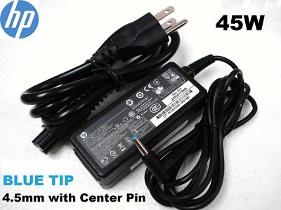 Genuine HP 45W blue tip laptop AC Adapter Power Supply charger 19.5V