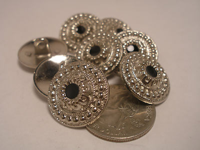 New lots silver metal buttons black center sizes 1 1/8, 7/8 13/16, 5/8 7/16, S36