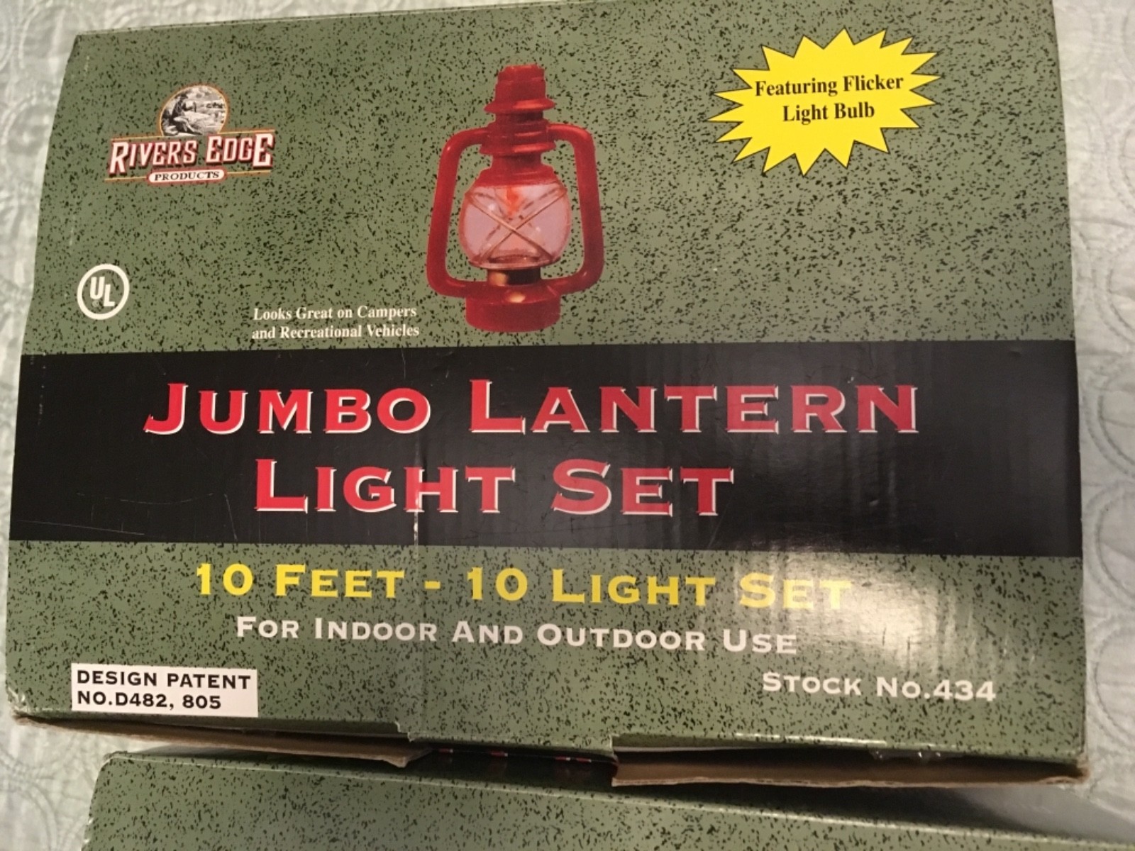 Rivers Edge Jumbo Lantern Light Set with Extra Flicker Bulbs (2 Sets/10 Ft Each)