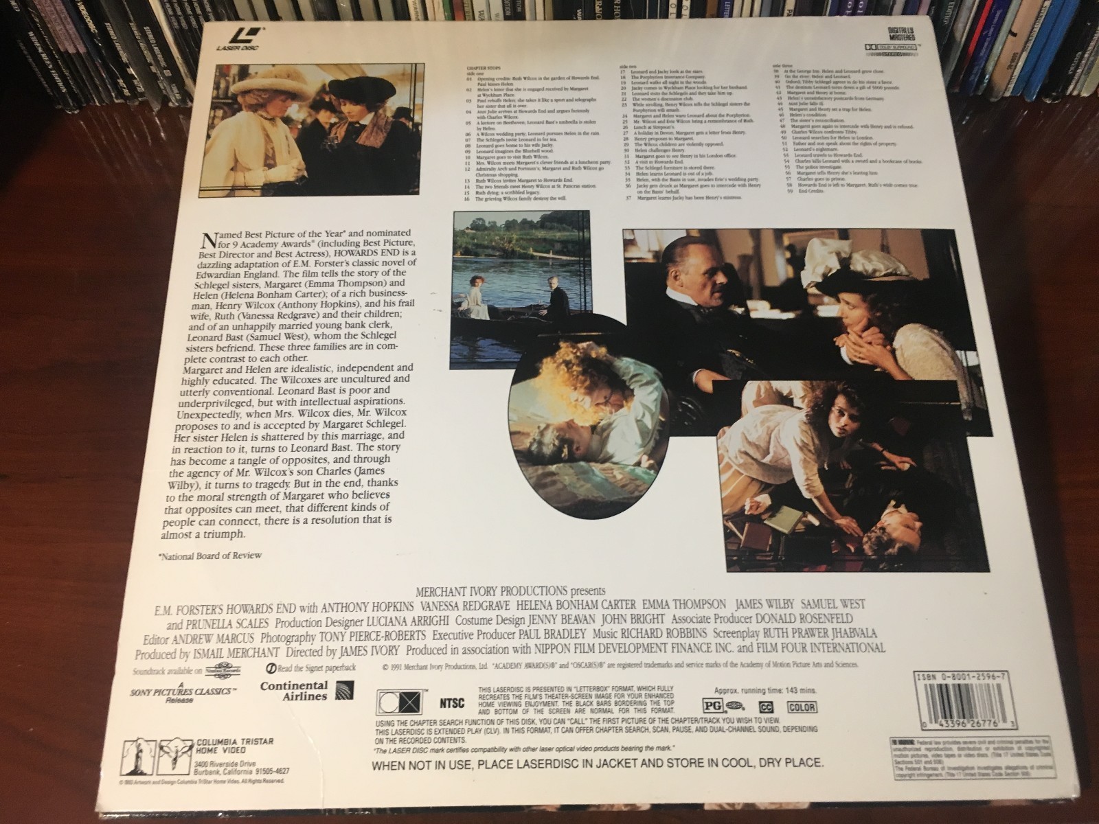 Laserdisc HOWARDS ENDS 1991 Emma Thompson Deluxe Widescreen 2-Disc Set LD