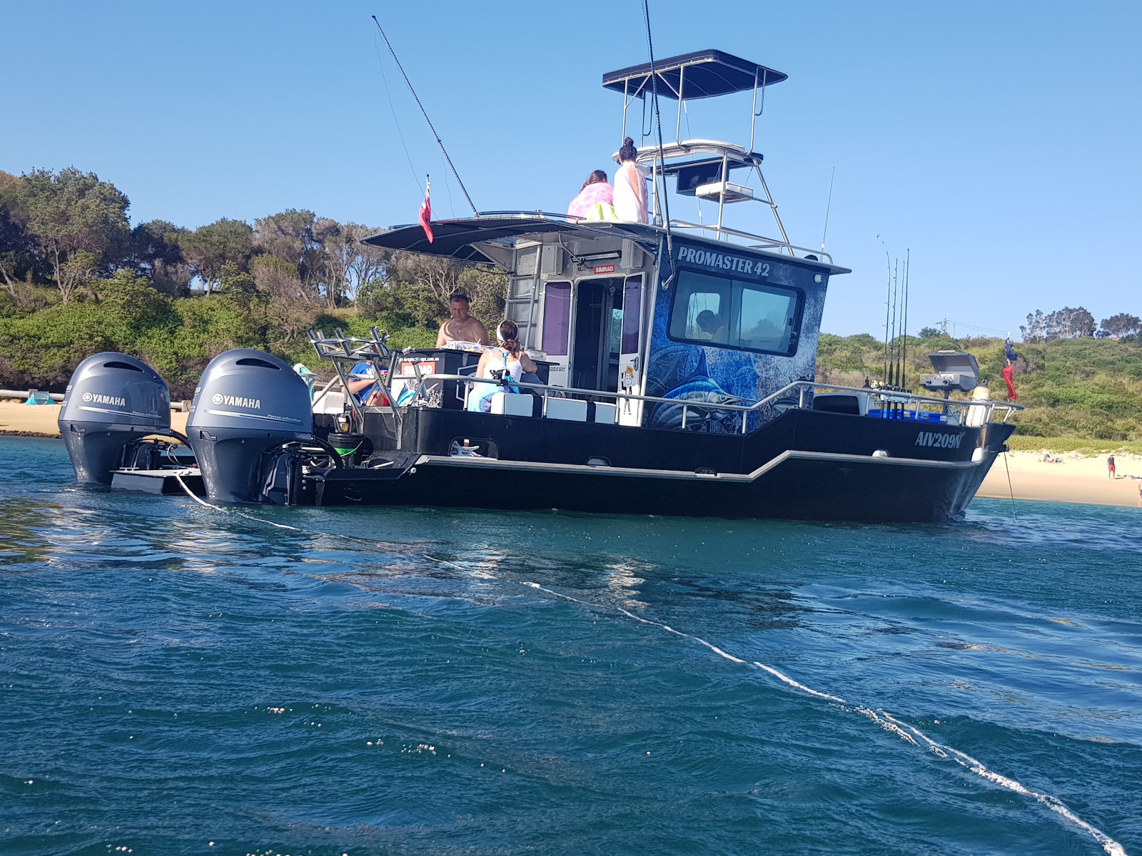 42ft custom plate boat trihull promaster new 2 x 200hp yamaha 4 strokes
