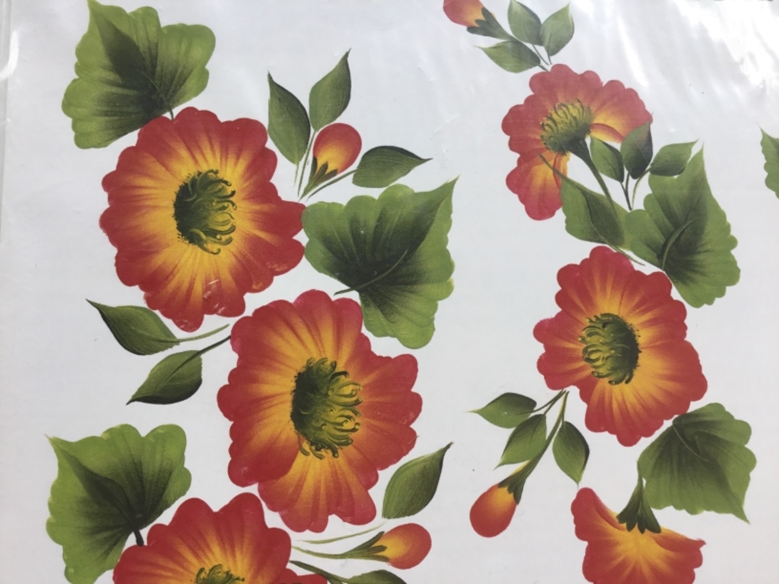 Plaid Folk Art One Stroke Poppies Handpainted Look Decals 2 sheets 1084