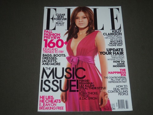2007 JULY ELLE MAGAZINE - KELLY CLARKSON FRONT COVER