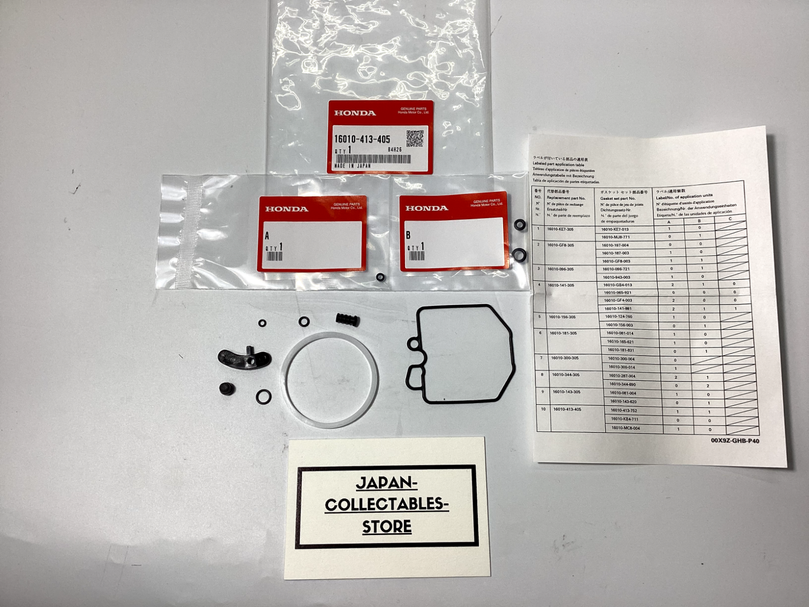 Honda OEM Carburetor Gasket Set 16010-413-405 CB400T CM400