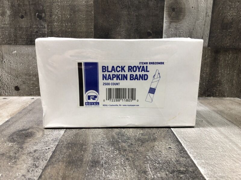 Royal Black Napkin Bands With Self Sealing Glue Pack Of 2500