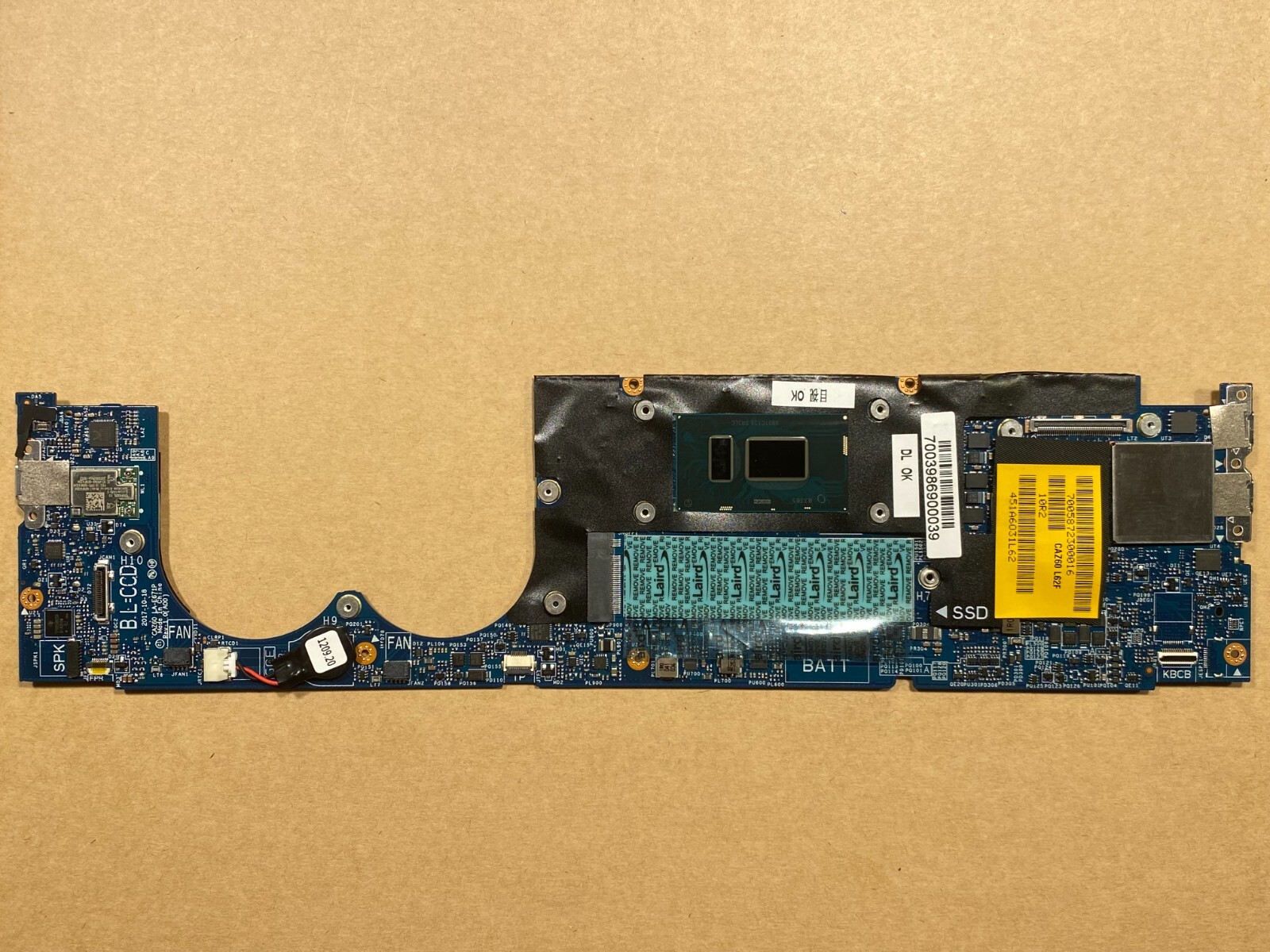 NEW Dell XPS 13 9370 Motherboard Intel i7-8550U 8GB 38P0M