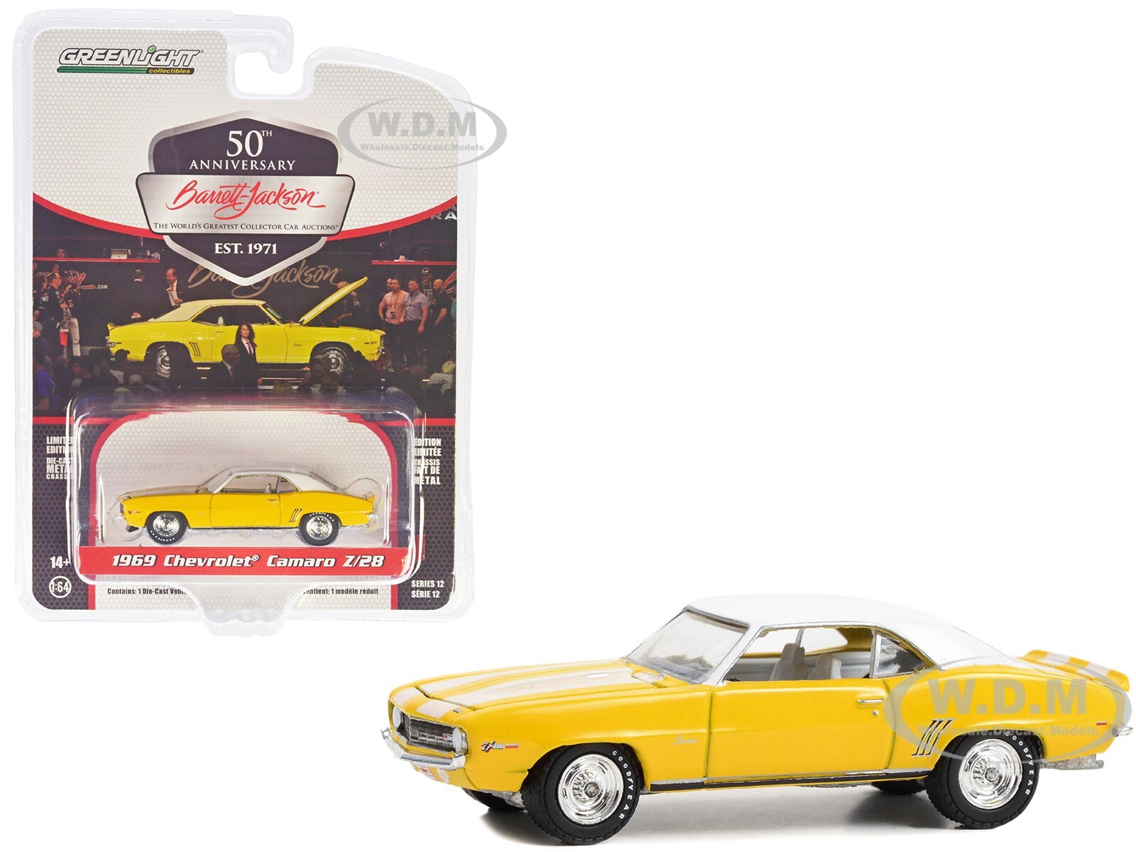 1969 CHEVROLET CAMARO Z/28 DAYTONA YELLOW 1/64 DIECAST MODEL