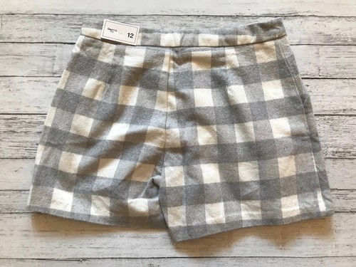 NWT Gap Kids Gray Ivory Flannel Skort 12 Y