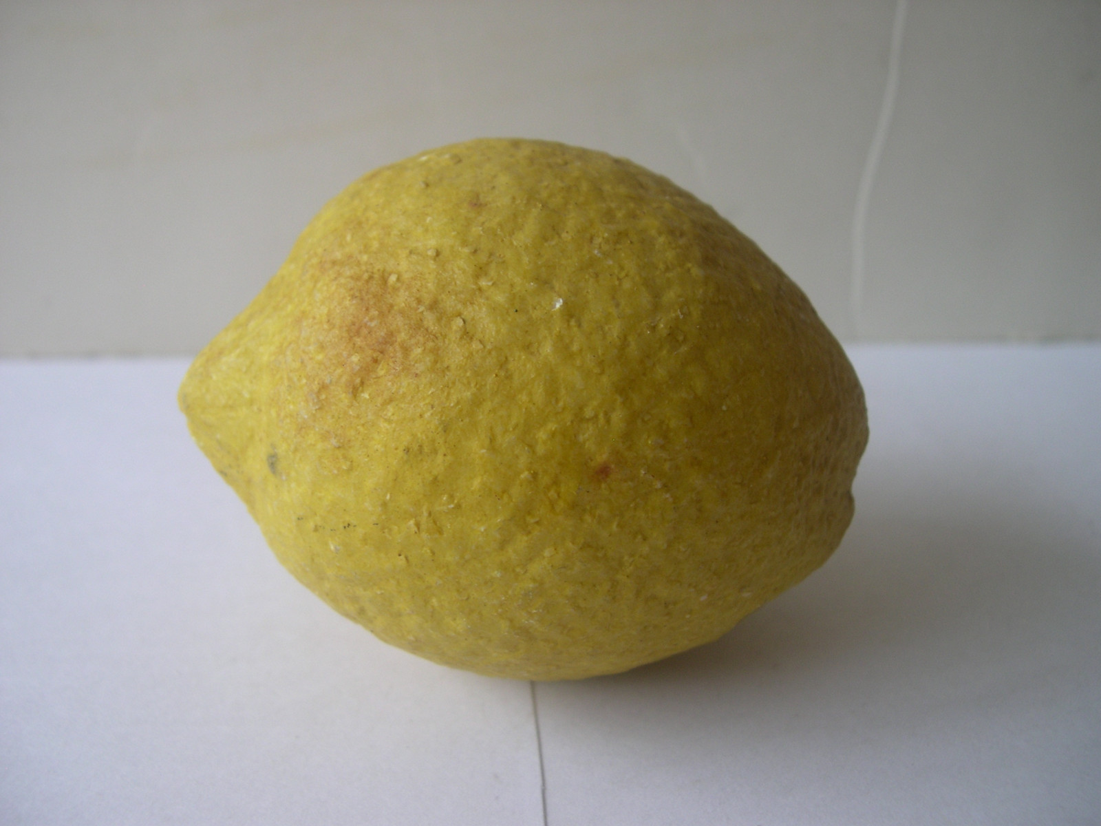 Vintage Alabaster Carved Painted Stone Lemon