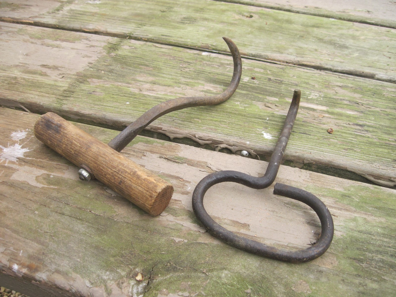 3 Small Meat or Hay Hooks, approx. 7 1/2