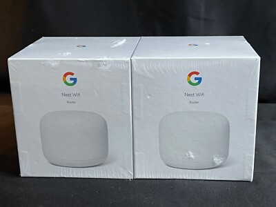 Google Nest Wi-Fi H2D Snow AC2200 Ethernet Port Dual Band Router 2 Pack