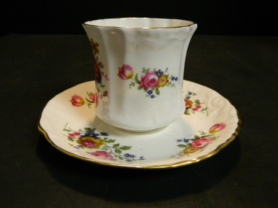 Vintage Embossed Hammersley Bone China Spode Garden Bouquet Tea Cup & Saucer Exc