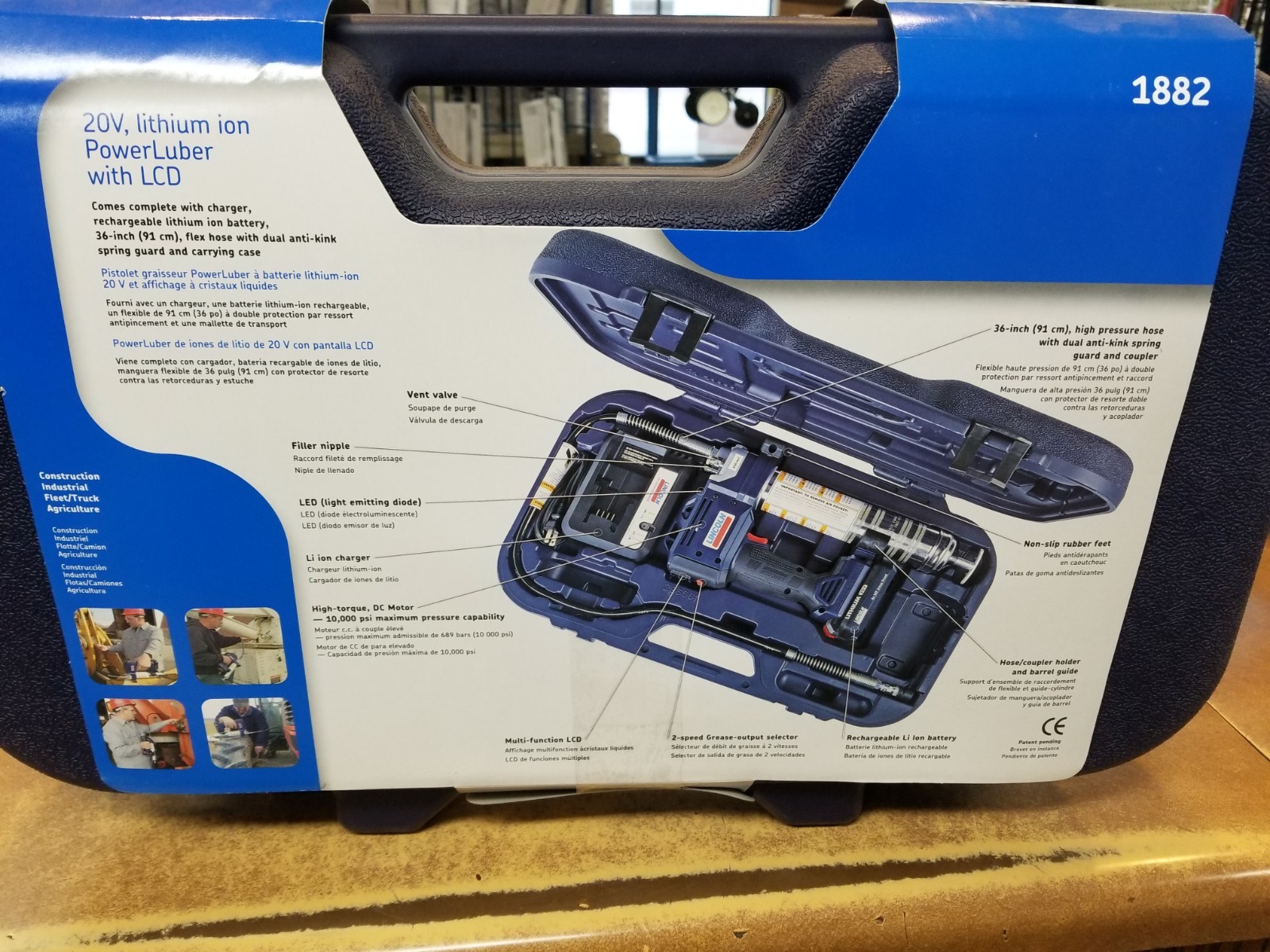 LINCOLN 20V LITHIUM ION POWER LUBER WITH LCD