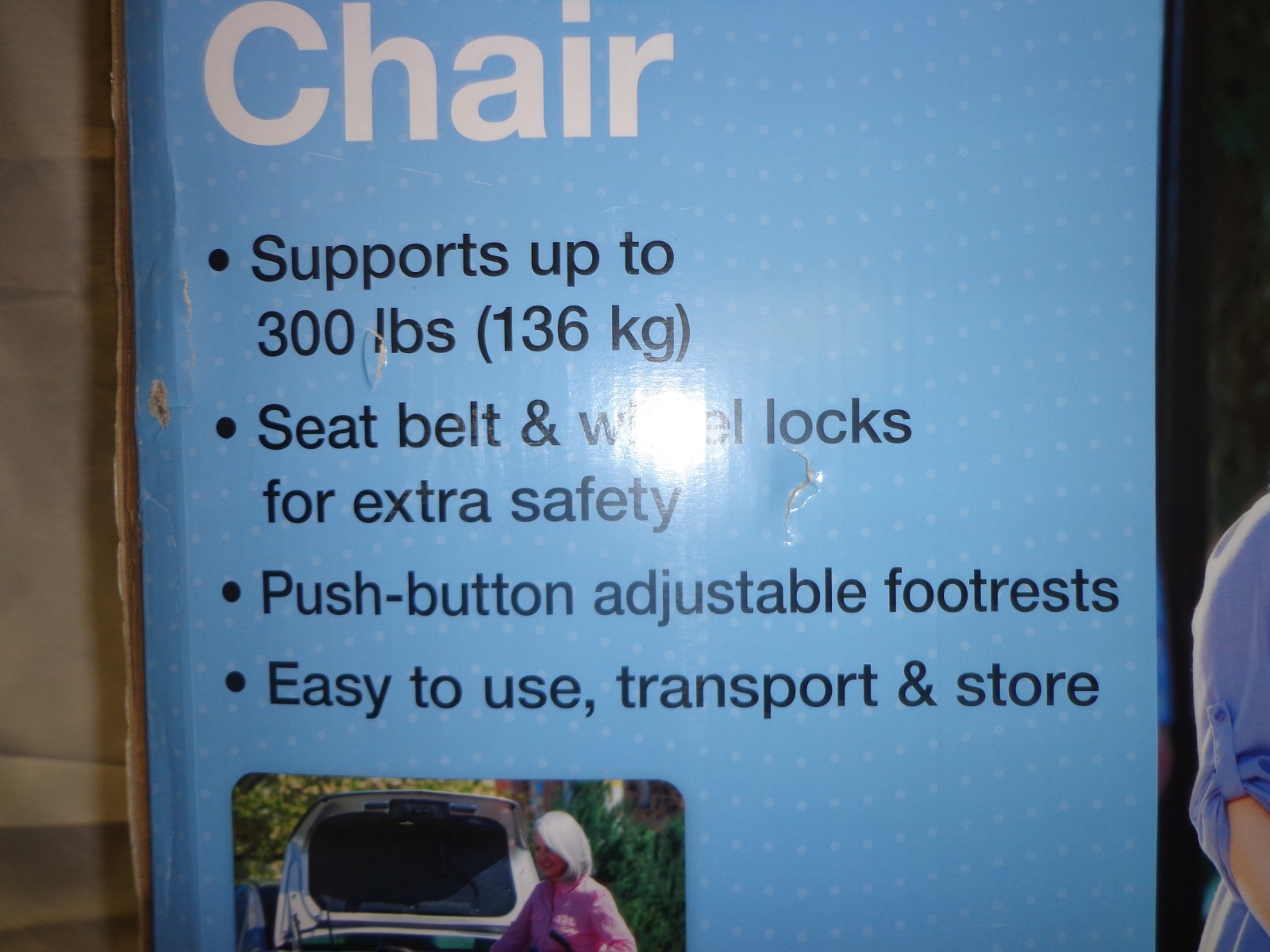 Medline Walgreens Ultra Light Transport Chair Burgundy Up To 300 LBS