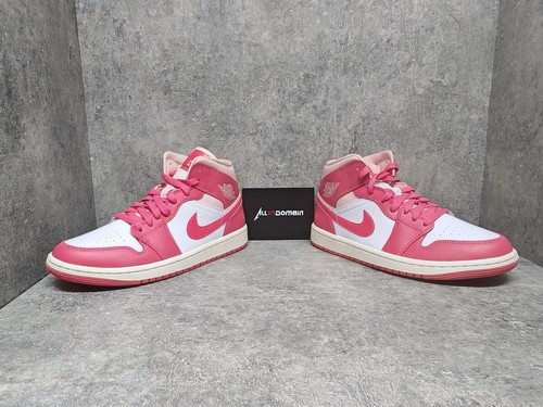 Pre-owned Jordan Level Ss/new - Air  1 Mid Strawberries Pink And Cream Women's Bq6472-186