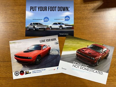 Dodge-  Challenger  -Scat Pack, Uconnect, Drag Pack- dealer sales cards-N.O.S.
