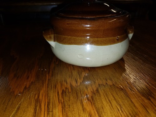 vintage brown and tan porcelian bowl taiwan