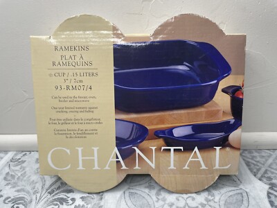 Chantal White Ceramic 4 oz Ramekins - 93-RM07 - Set of 4 New