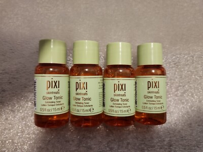 4x  Pixi Skintreats Glow Tonic Exfoliating Toner 0.5fl.oz/15ml each NEW SEALED